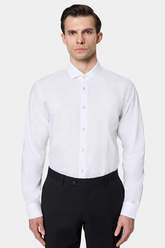 Tween Slim Fit Beyaz Düz Smokin Gömlek