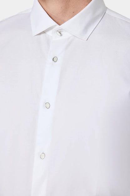 Tween Slim Fit Beyaz Düz Smokin Gömlek