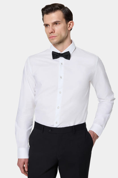 Tween Slim Fit Beyaz Düz Smokin Gömlek