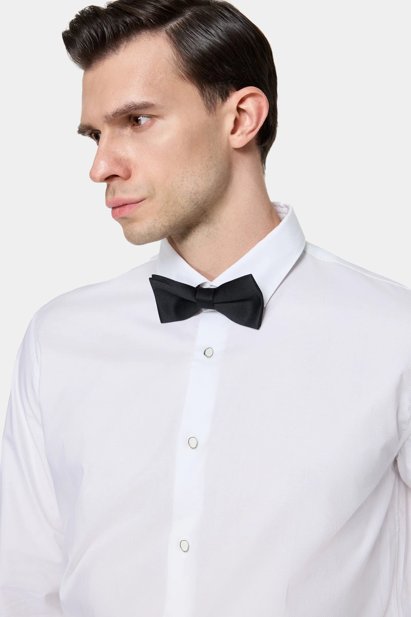 Tween Slim Fit Beyaz Düz Smokin Gömlek