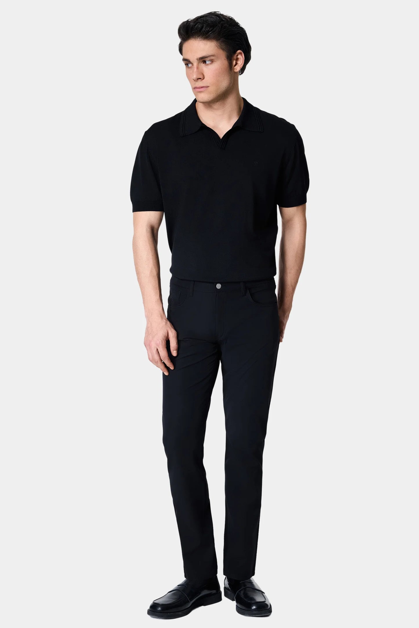 Damat Slim Fit Siyah Düz Kumaş Pantolon