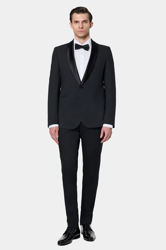 Tween Slim Fit Siyah Düz Smokin Takim