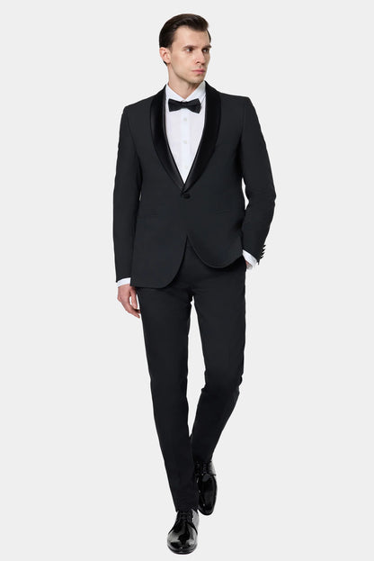 Tween Slim Fit Siyah Düz Smokin Takim