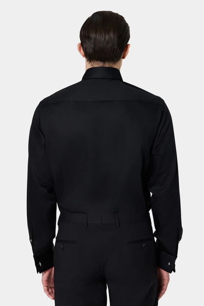 Damat Comfort Siyah Düz %100 Pamuk Nano Care Smokin Gömlek