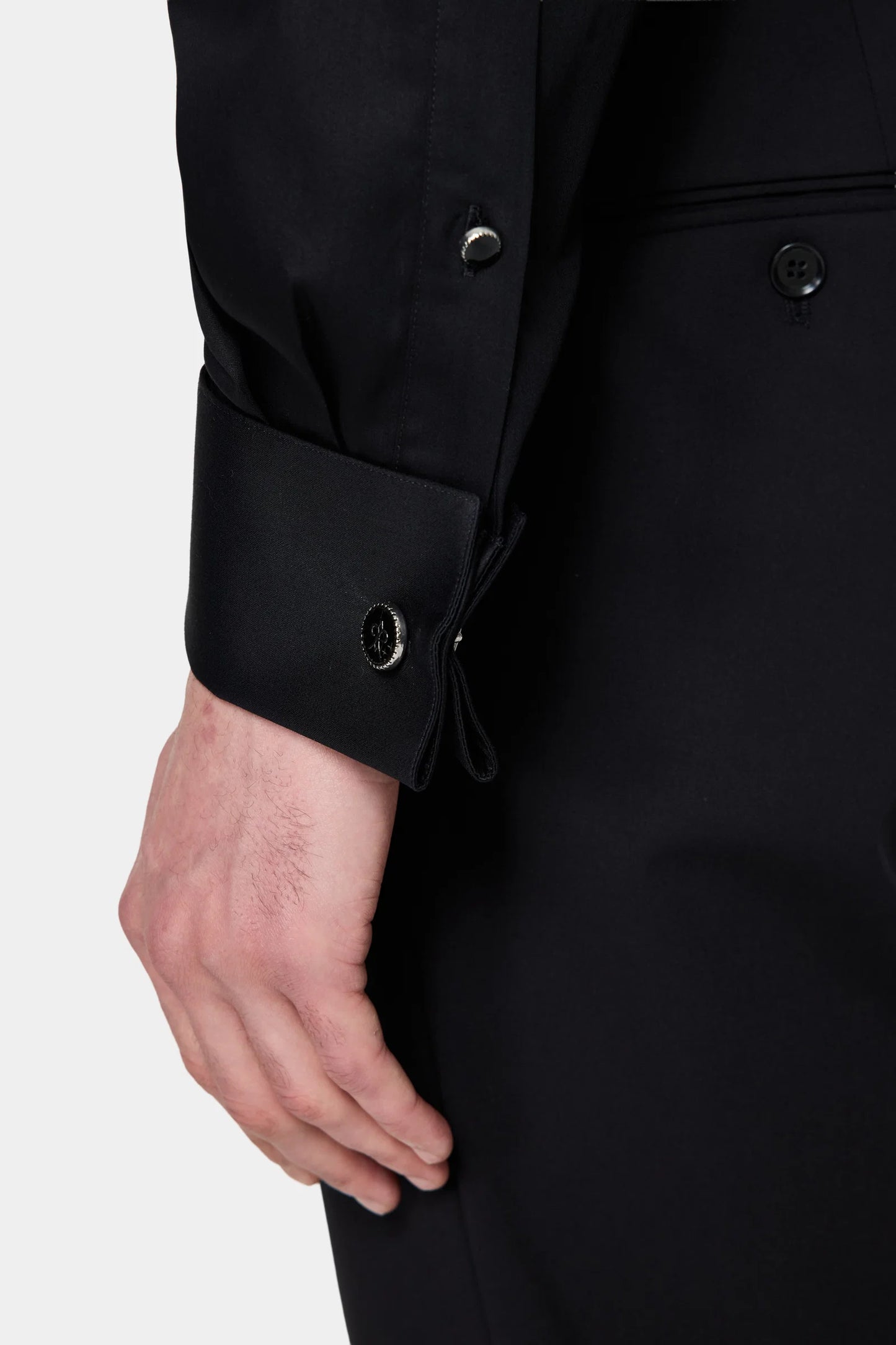 Damat Comfort Siyah Düz %100 Pamuk Nano Care Smokin Gömlek
