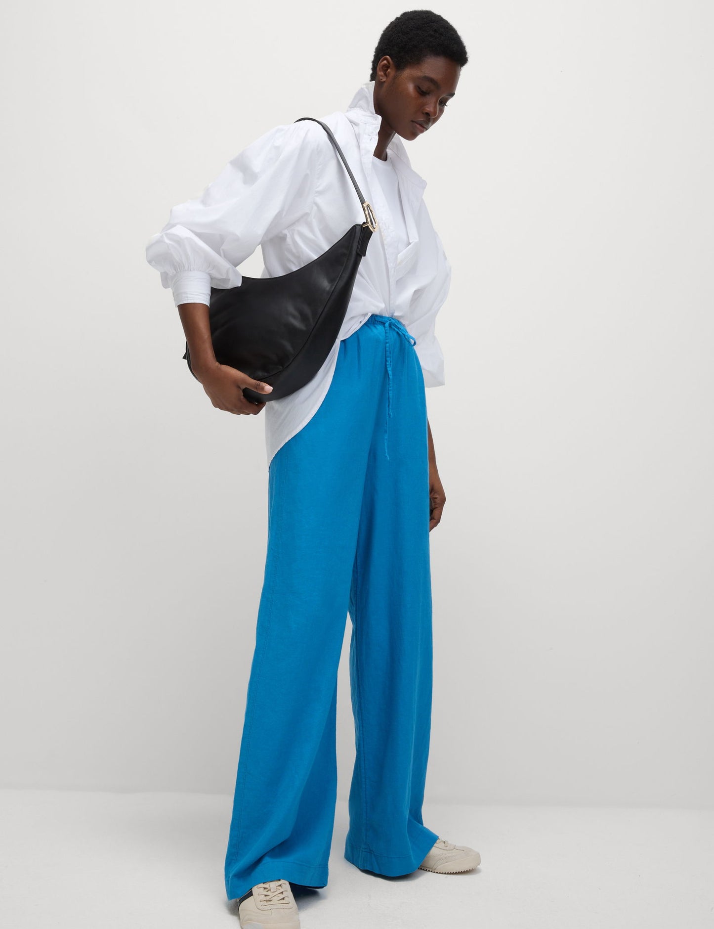 Wide Leg Keten Pantolon