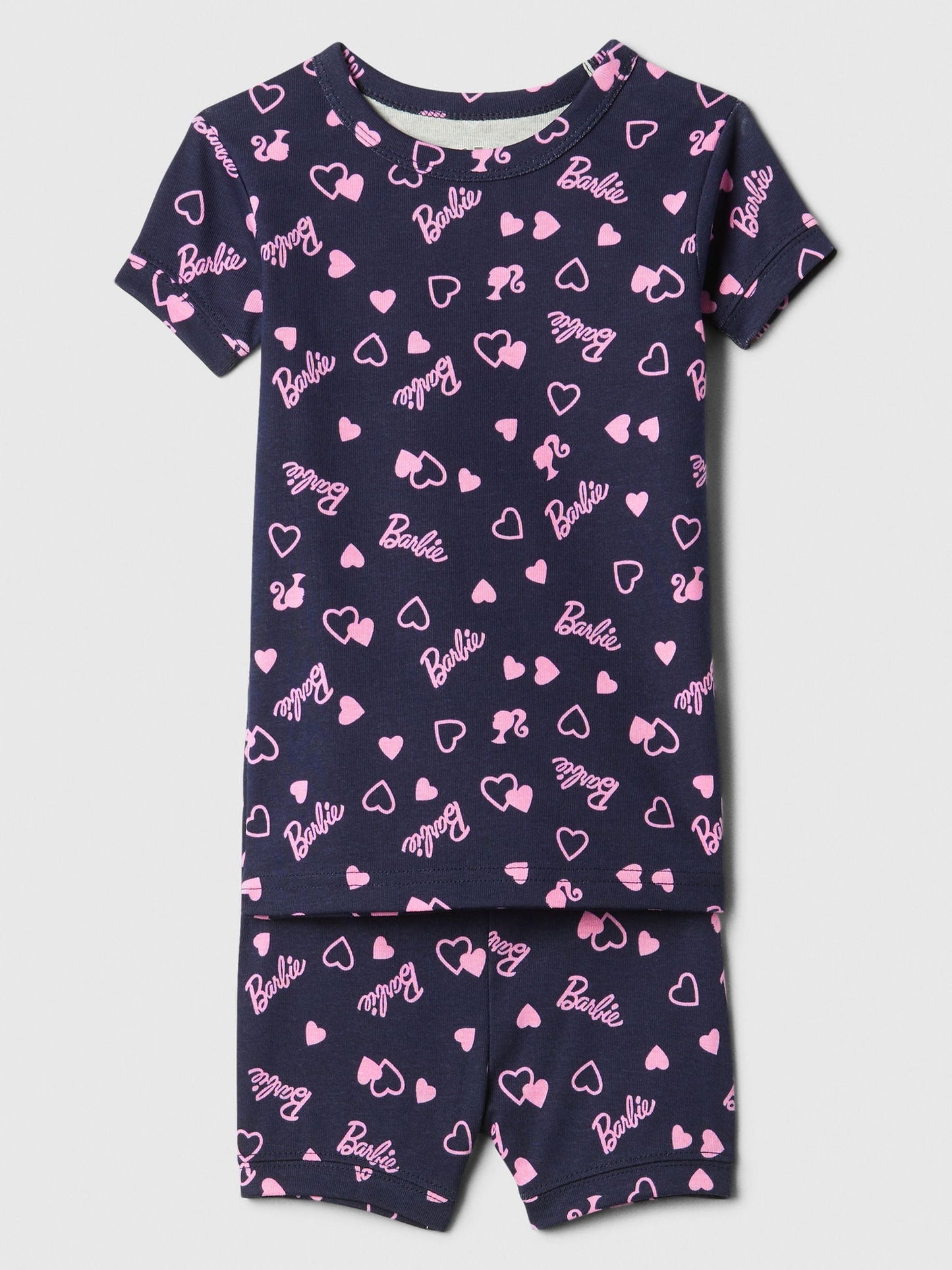 Lacivert %100 Organik Pamuk Barbie™ Desenli Pijama Takımı