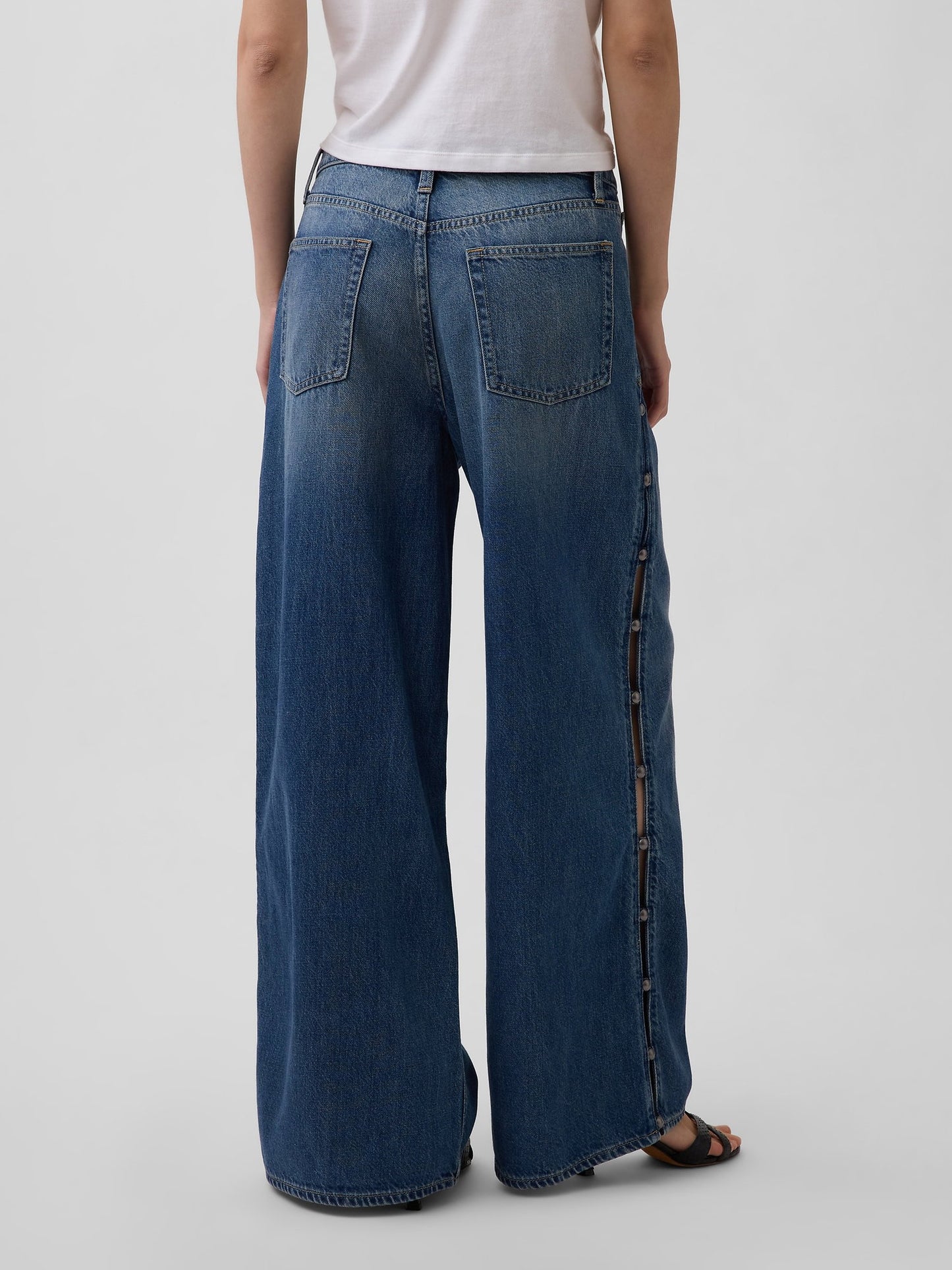 Mavi Mid Rise Ultrasoft Studded Baggy Jean Pantolon