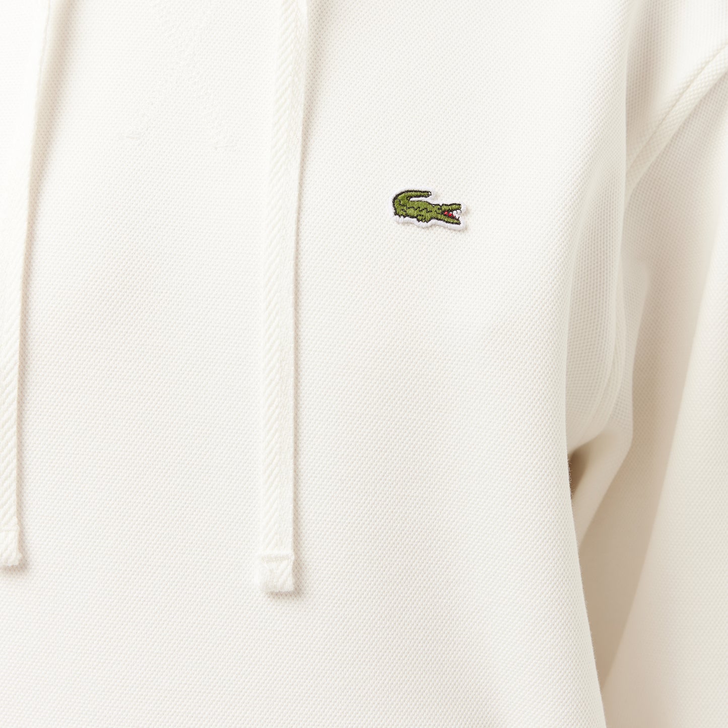 Lacoste Kadın Relaxed Fit Kapüşonlu Beyaz Sweatshirt