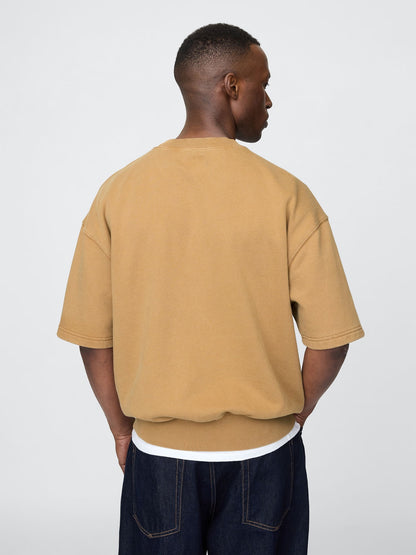 Açık Kahverengi Heavyweight Bisiklet Yaka Sweatshirt