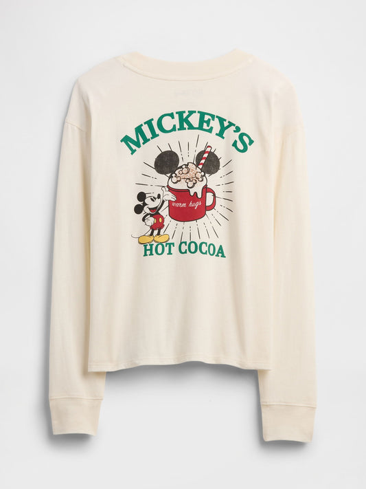 Kırık Beyaz Disney Oversized Grafik Baskılı T-shirt