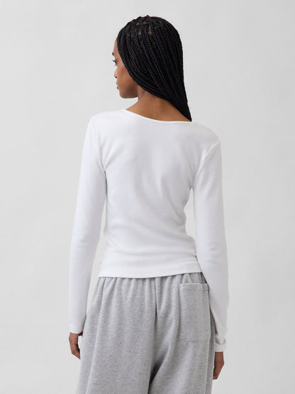 Beyaz Modern Cutout T-shirt