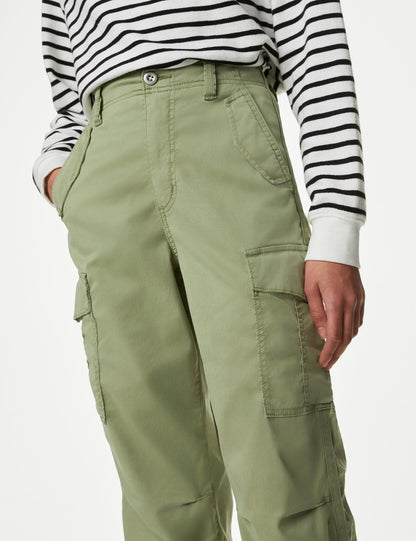 Lyocell™ Straight Leg Crop Kargo Pantolon