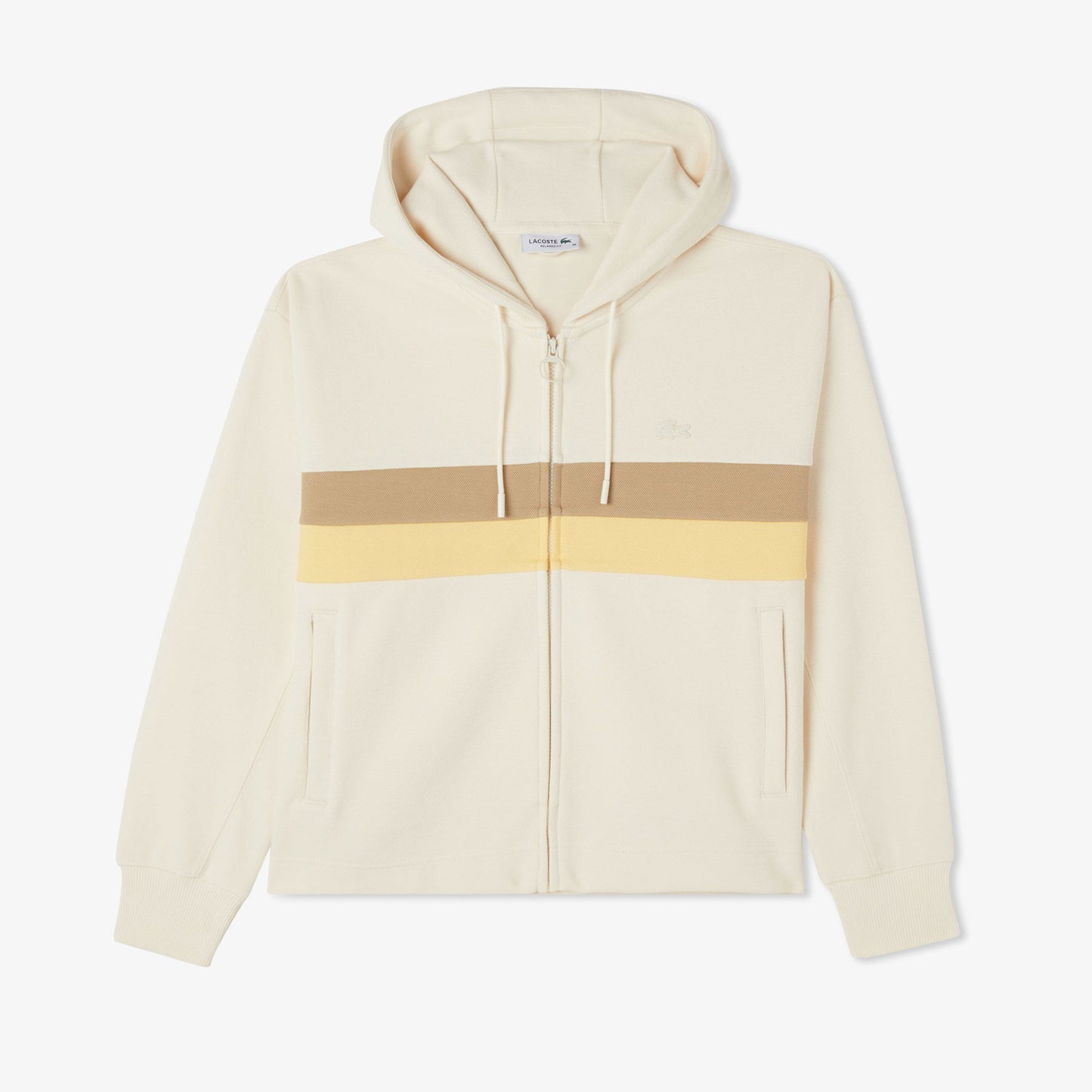 Lacoste Kadın Relaxed Fit Kapüşonlu Krem Sweatshirt