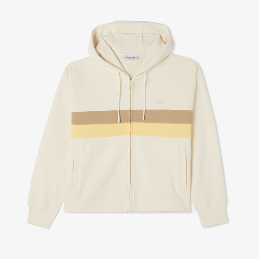 Lacoste Kadın Relaxed Fit Kapüşonlu Krem Sweatshirt