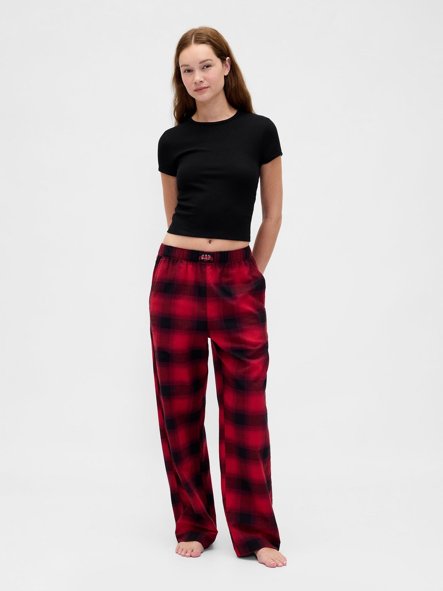 Koyu Kırmızı Stranger Things Reversible Flannel Pijama Altı