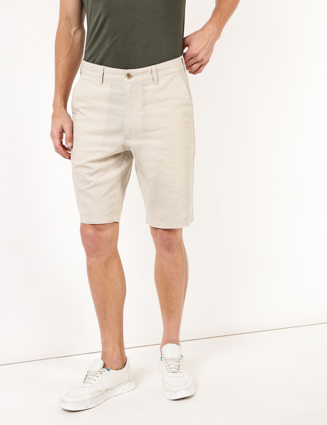 Regular Fit Keten Şort
