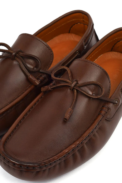 Erkek Kahverengi Deri Casual Loafer