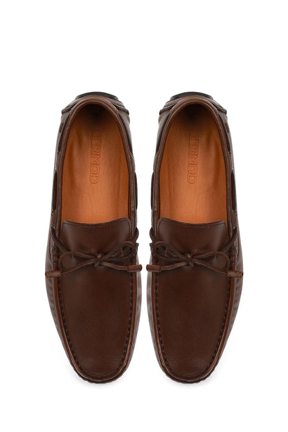 Erkek Kahverengi Deri Casual Loafer