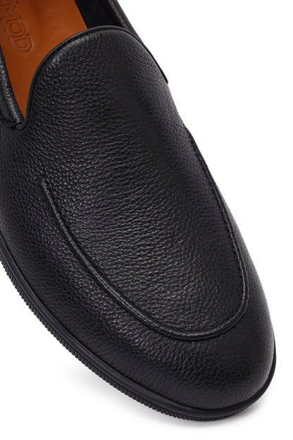 Erkek Siyah Deri Casual Loafer