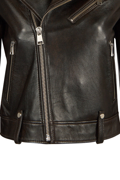 Newyork Kadın Bronz Biker Deri Ceket