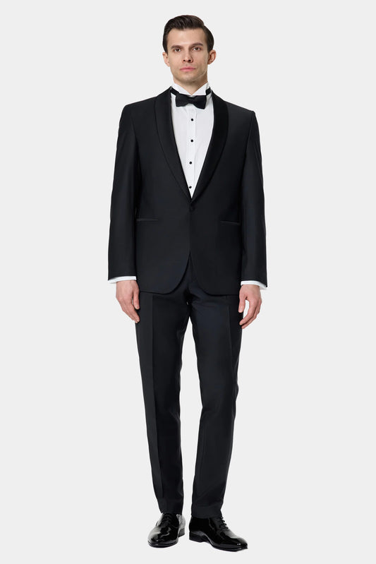 Damat Slim Fit Siyah Düz Damatlık &amp; Smokin Takim