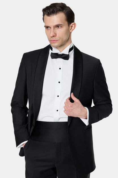 Damat Slim Fit Siyah Düz Damatlık &amp; Smokin Takim