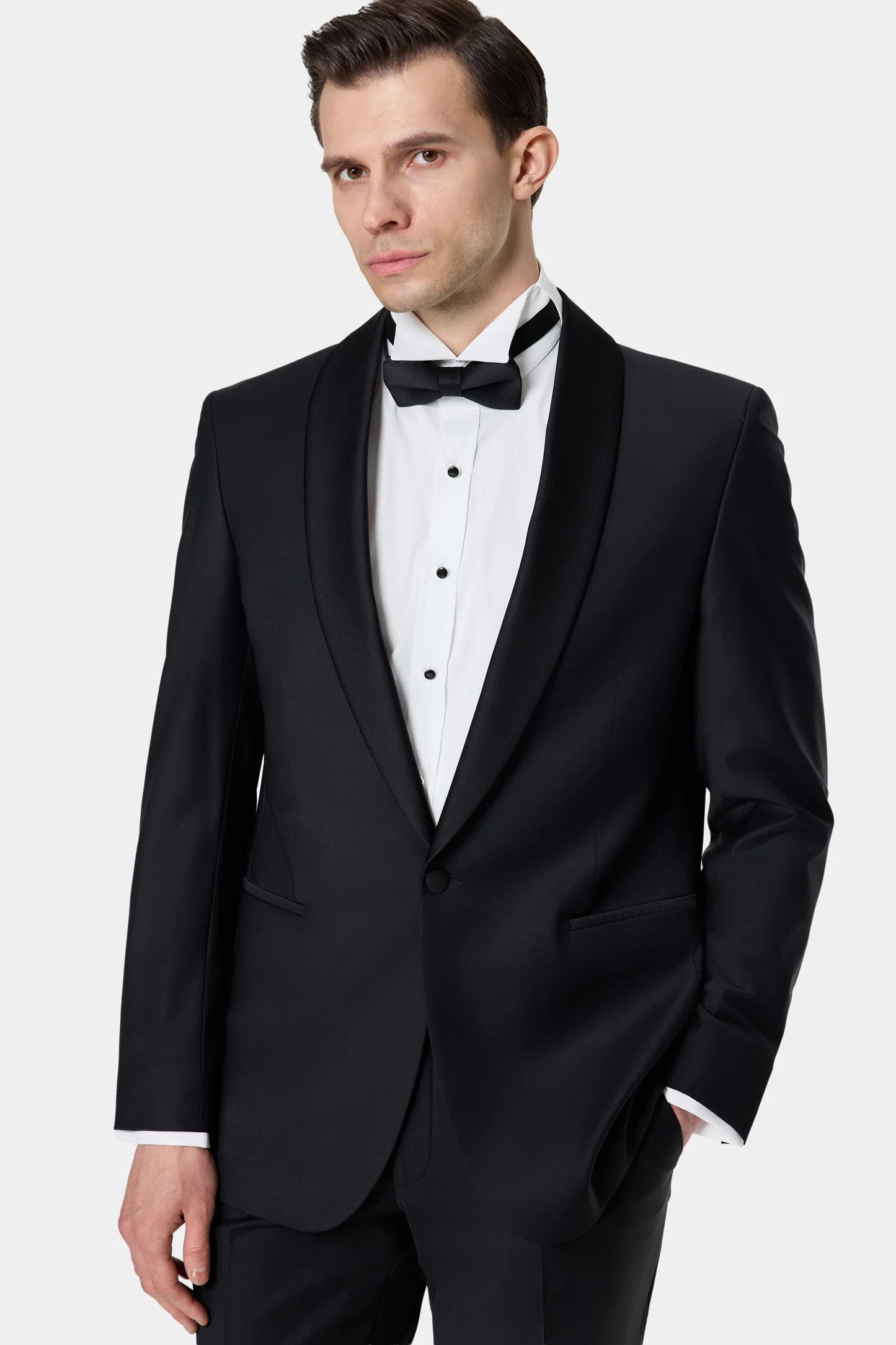 Damat Slim Fit Siyah Düz Damatlık &amp; Smokin Takim