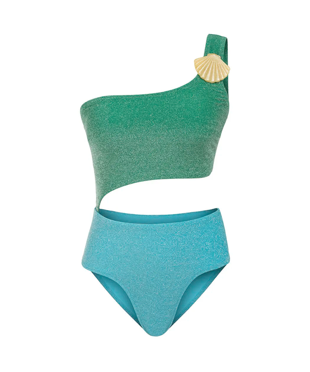 Yeşil Colorblock Lurex Mayokini Is1260054015070 | Ipekyol
