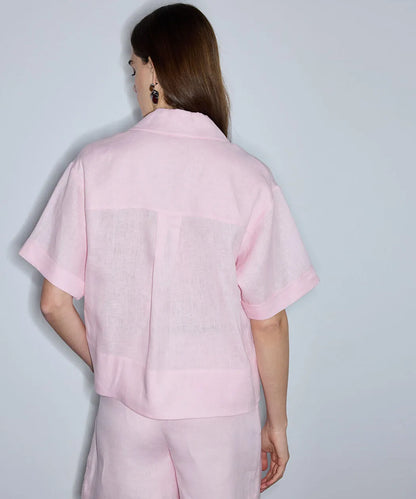 Pembe Tek Cepli Keten Bluz Is1260006123093 | Ipekyol