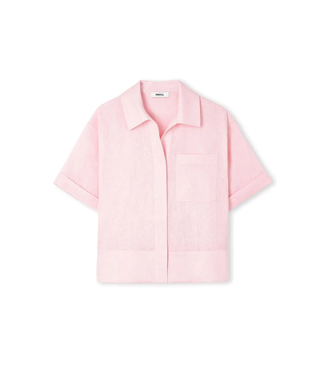 Pembe Tek Cepli Keten Bluz Is1260006123093 | Ipekyol