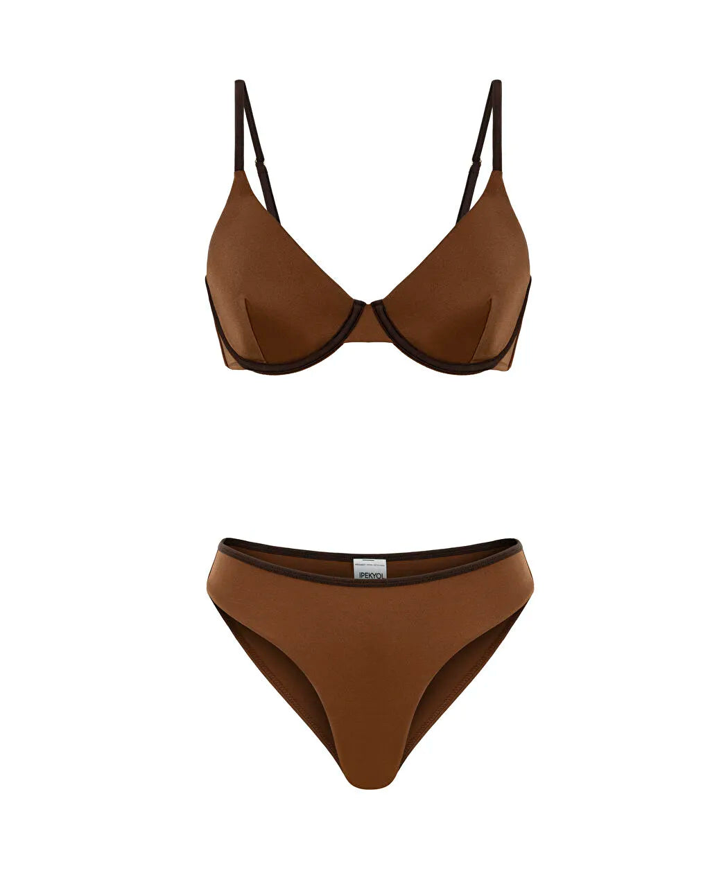 Kahverengi Kontrast Biyeli Bikini Seti Is1260038009007 | Ipekyol