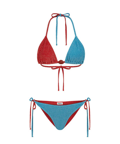 Turuncu Colorblock Lurex Bikini Seti Is1260038015de4 | Ipekyol