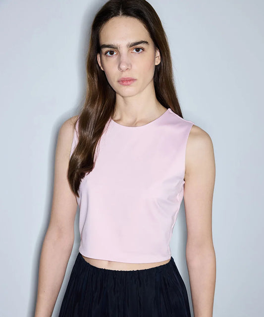 Pembe Bisiklet Yaka Crop Tişört Is1260070176093 | Ipekyol