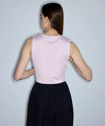 Pembe Bisiklet Yaka Crop Tişört Is1260070176093 | Ipekyol