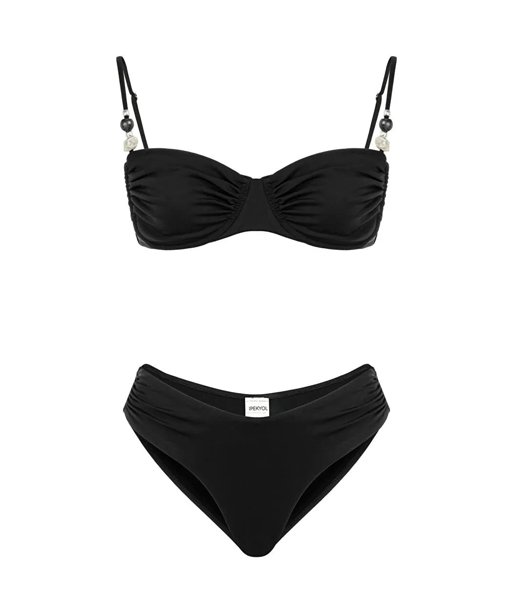 Siyah Karma Boncuk Aksesuarlı Bikini Seti Is1260038001001 | Ipekyol