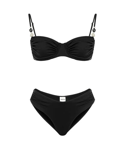 Siyah Karma Boncuk Aksesuarlı Bikini Seti Is1260038001001 | Ipekyol