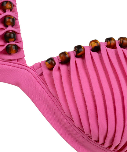 Pembe Boncuk Aksesuarlı Bikini Seti Is1260038013033 | Ipekyol