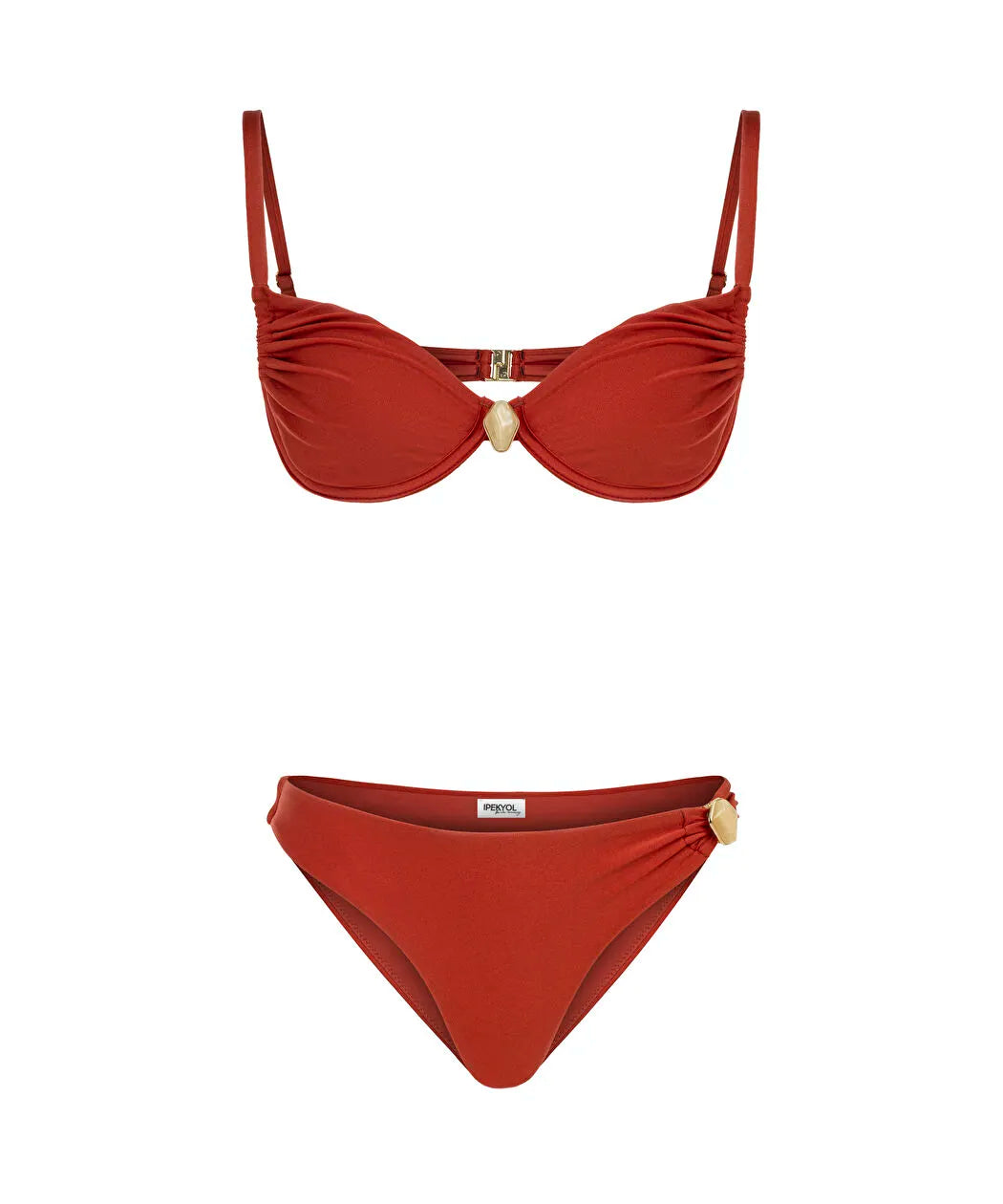 Turuncu Aksesuarlı Balkonet Bikini Seti Is1260038016de4 | Ipekyol