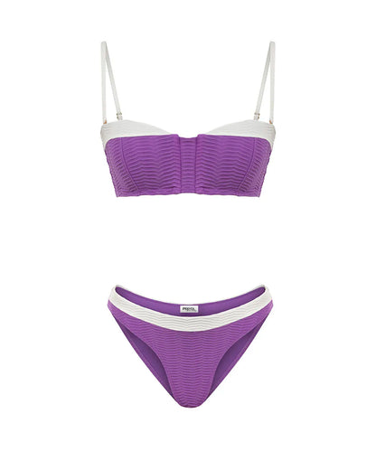 Mor Colorblock Balkonet Bikini Seti Is1260038007017 | Ipekyol