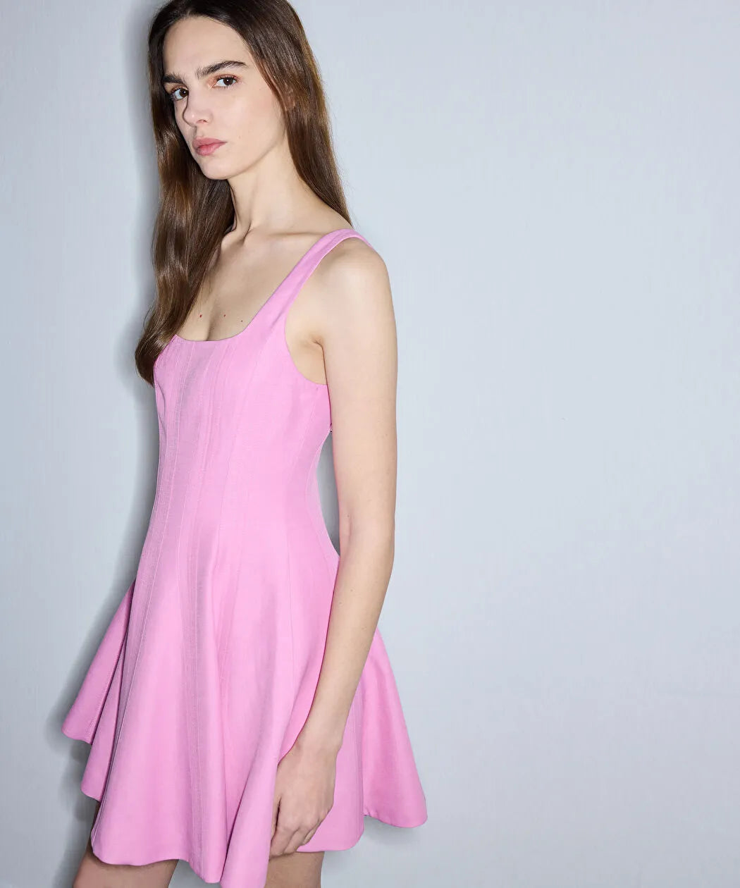 Pembe Volanlı Mini Elbise Is1260002295033 | Ipekyol