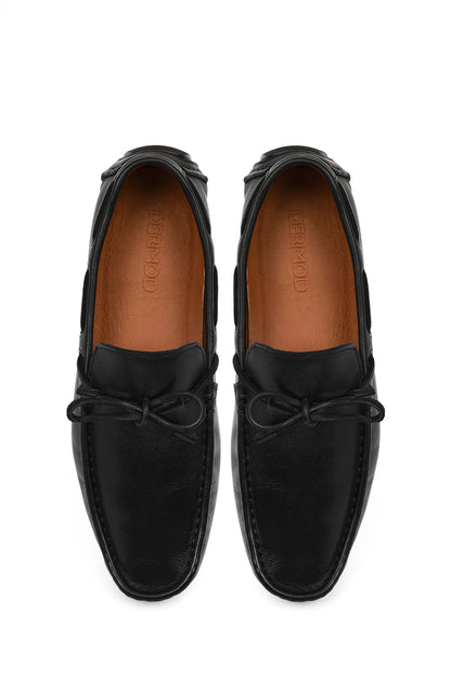 Erkek Siyah Deri Casual Loafer