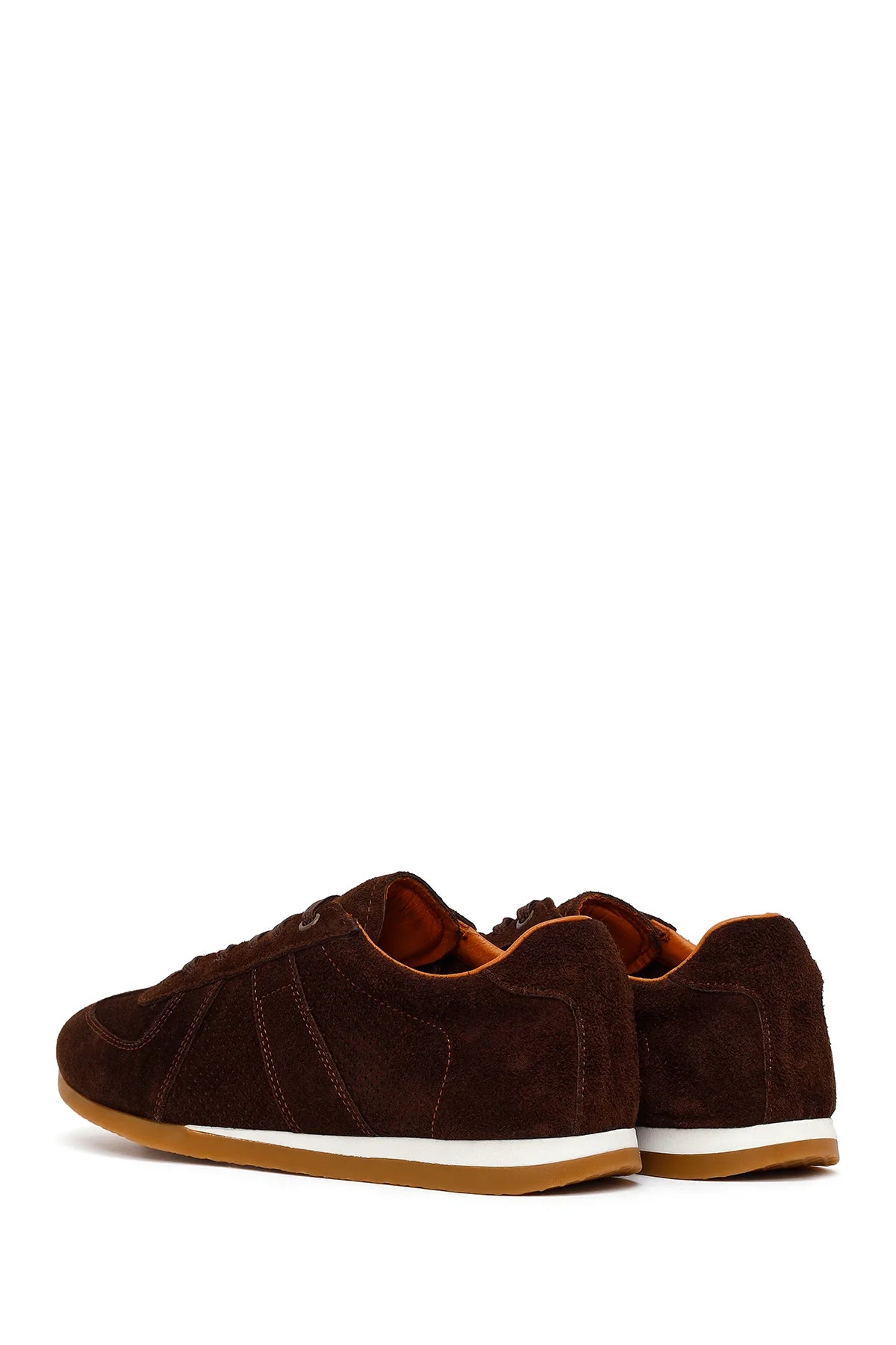 Erkek Kahverengi Bağcıklı Süet Deri Sneaker