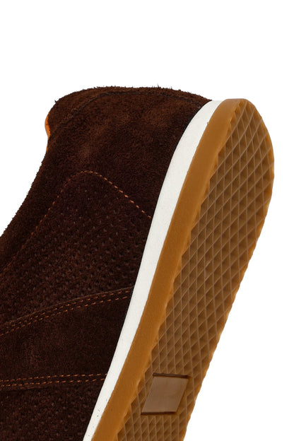 Erkek Kahverengi Bağcıklı Süet Deri Sneaker