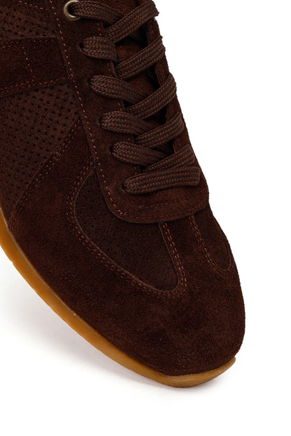 Erkek Kahverengi Bağcıklı Süet Deri Sneaker