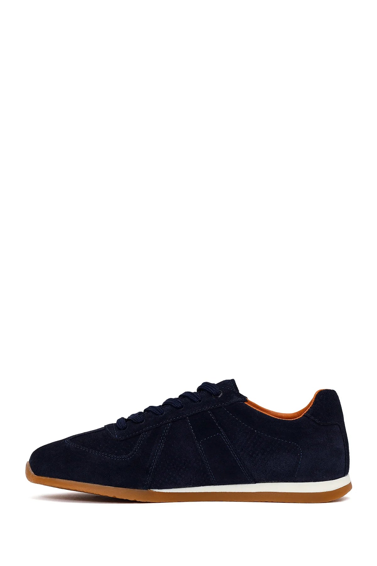 Erkek Lacivert Bağcıklı Süet Deri Sneaker