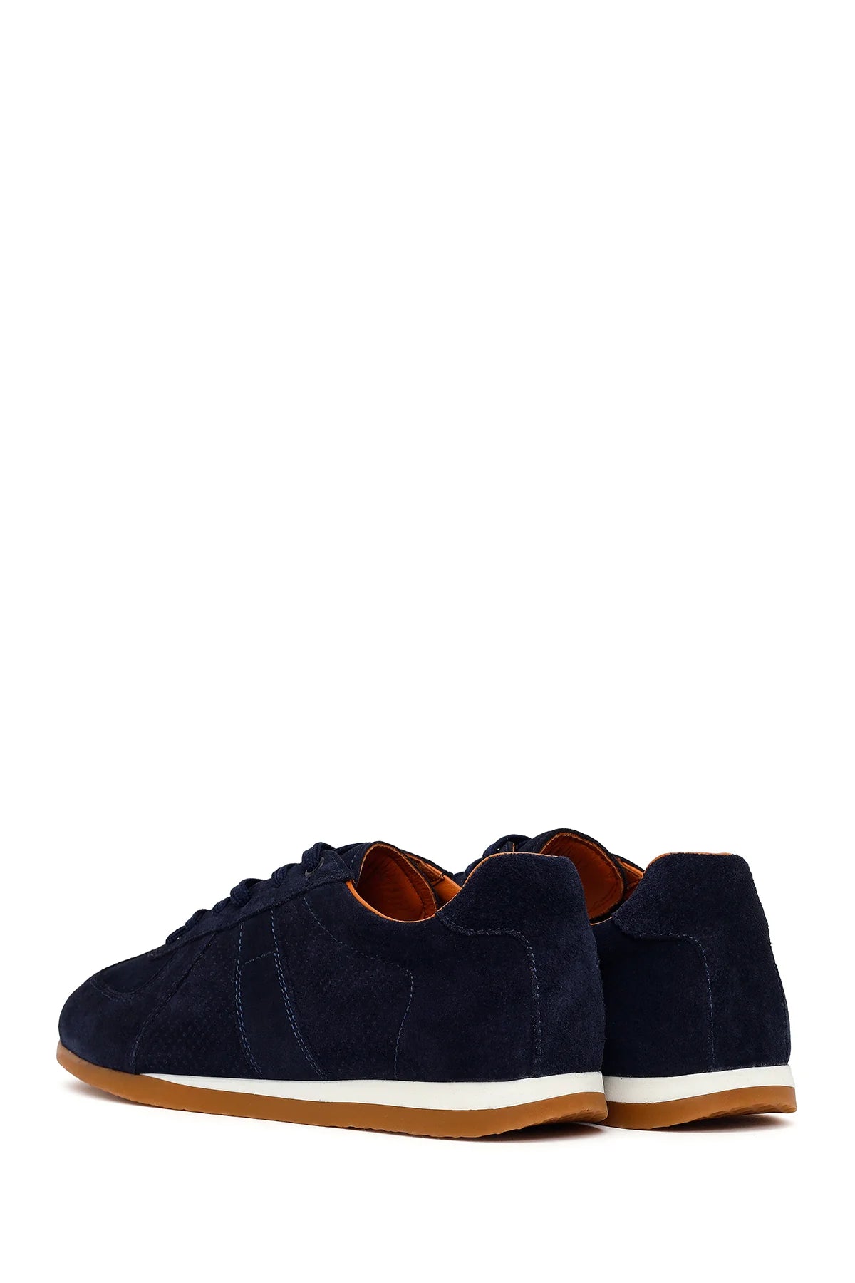 Erkek Lacivert Bağcıklı Süet Deri Sneaker