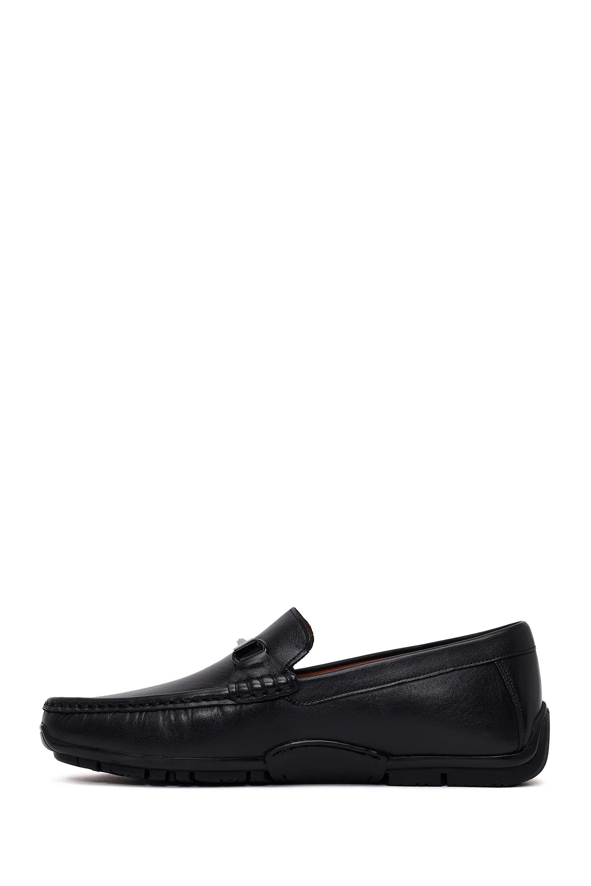 Erkek Siyah Tokalı Deri Loafer