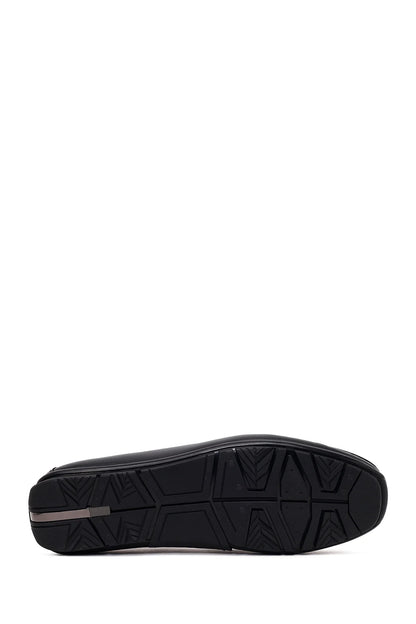 Erkek Siyah Tokalı Deri Loafer