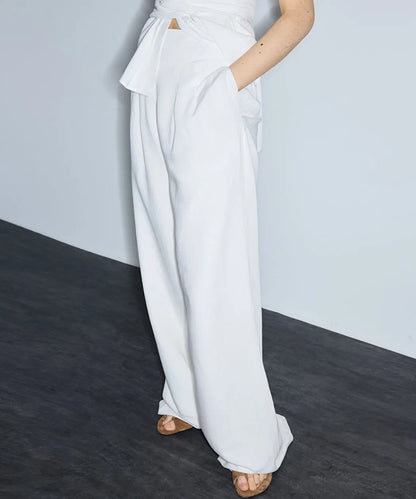 Beyaz Keten Içerikli Wide Leg Fit Pantolon Is1260003186002 | Ipekyol